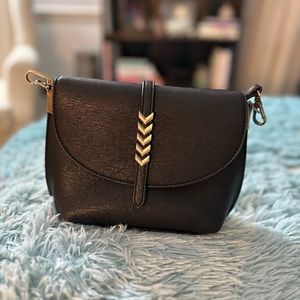 Antik Kraft black PU leather chevron purse NWOT